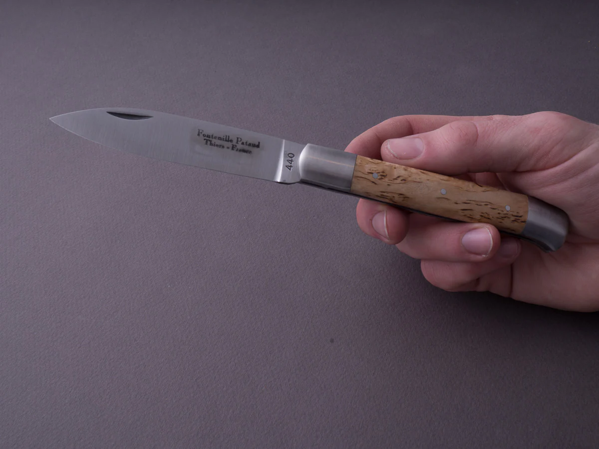 Fontenille-Pataud - Roquefort Shepherd's - 115mm Folding - Spring System - Curly Birch Handle - Image 5