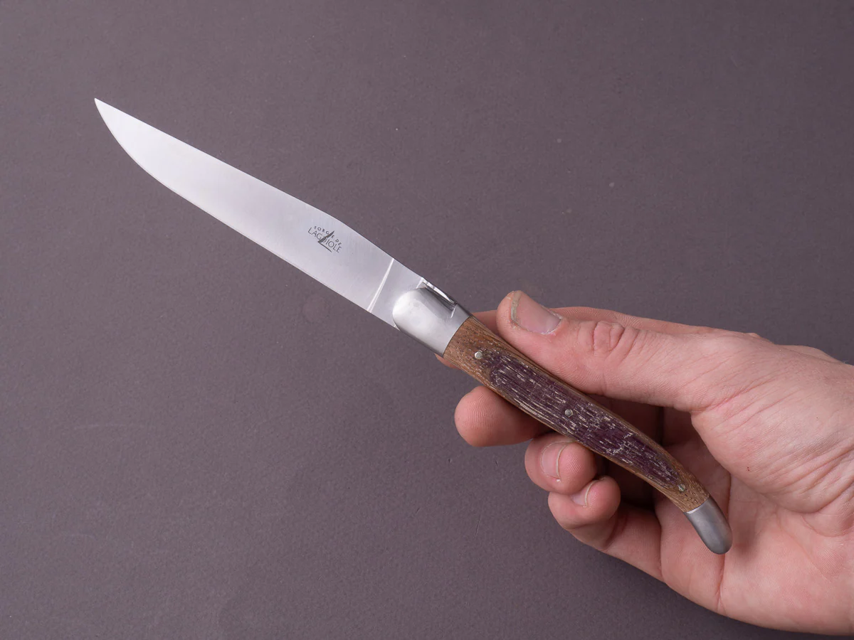 Forge de Laguiole - Steak/Table Knives - Satin Bolsters - Stained Wine Barrel & Stainless Steel - Image 11