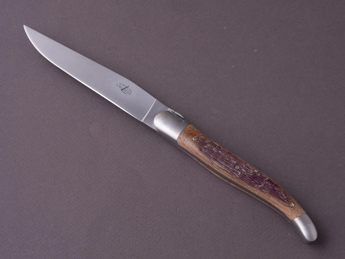 Forge de Laguiole - Steak/Table Knives - Satin Bolsters - Stained Wine Barrel & Stainless Steel - Image 2