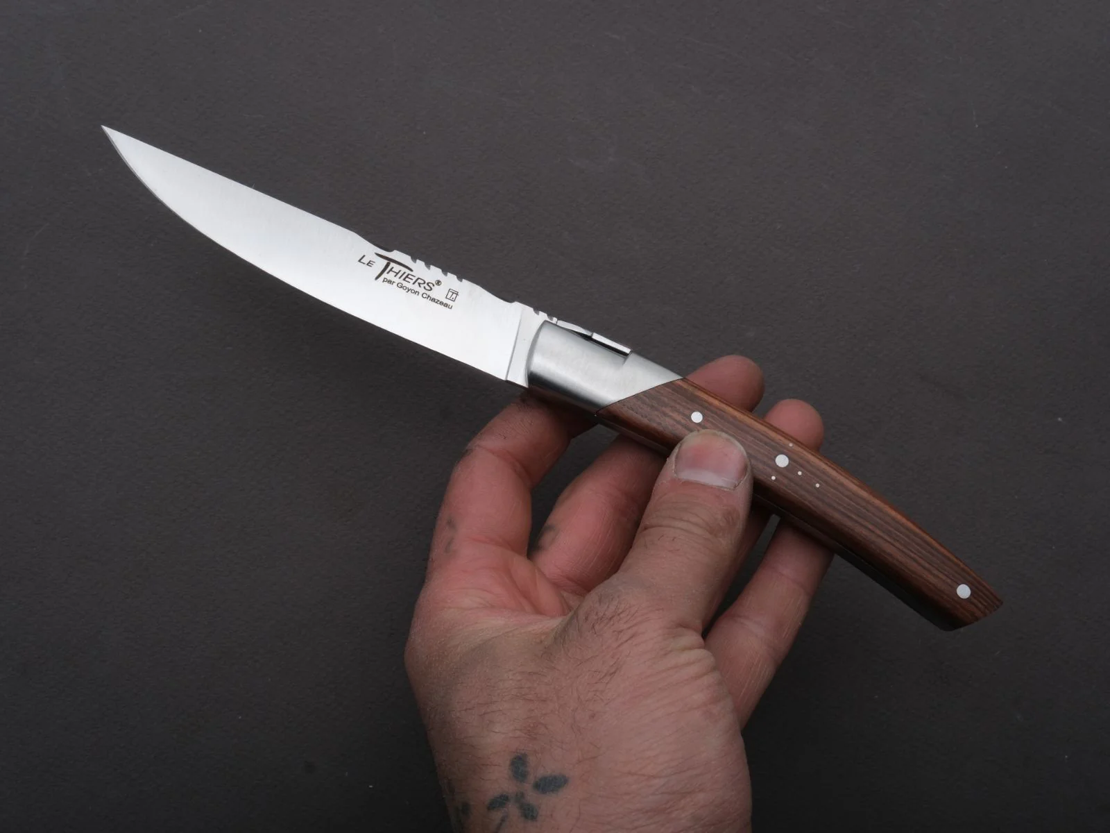 Goyon Chazeau - Steak/Table Knives - Le Thiers Prestige Pirou - Kingwood Handle - Set of 6 - Image 2