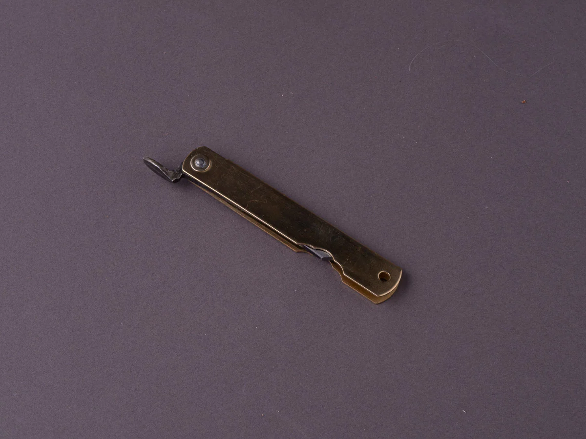 Higonokami - Blue #2 - Medium - 65mm Folding - Brass - Image 7
