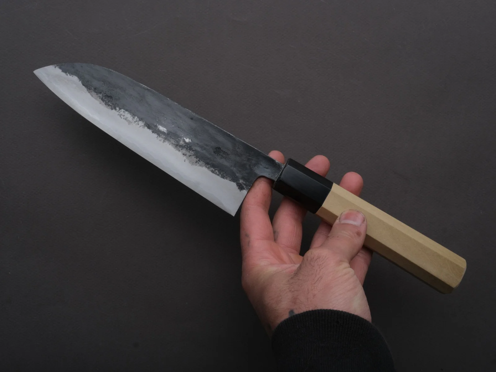 Hitohira - Blue #1 - Kurouchi - Santoku - 165mm - Magnolia Handle - Image 4