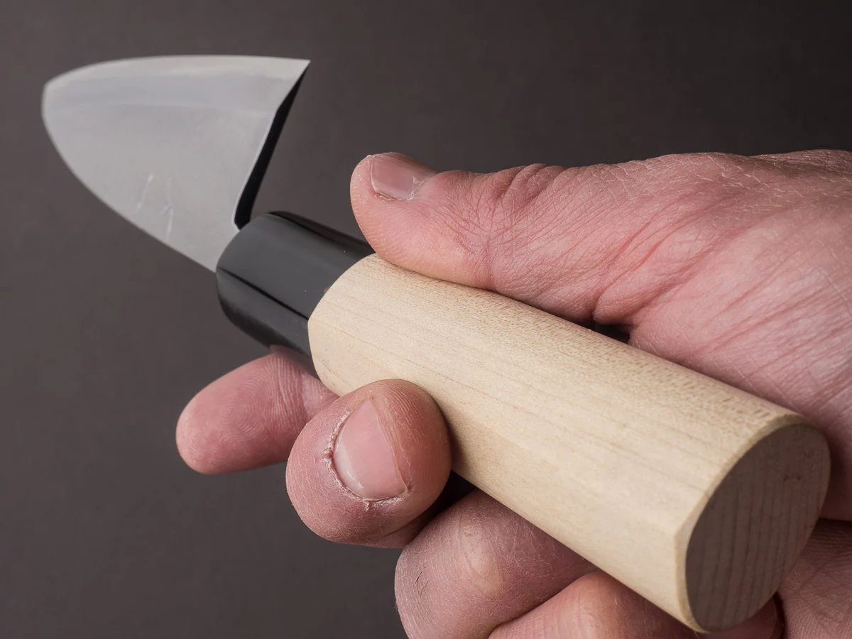 Hitohira - Gorobei - Blue #2 - 120mm Deba - Ho Wood Handle - Image 9