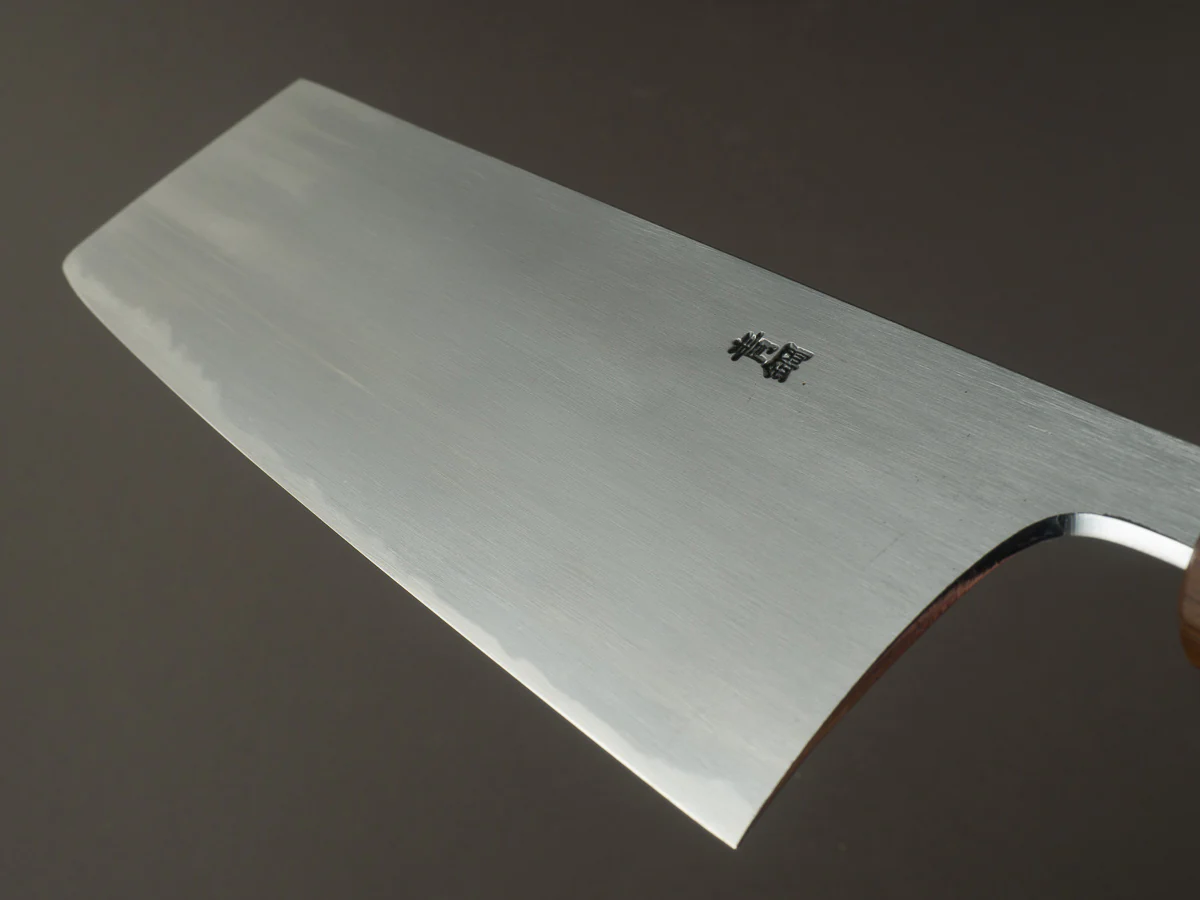Hitohira - Gorobei x Rikichi - Blue #2 - Kasumi - 165mm Nakiri - Cherry & Ebony Handle - Image 11