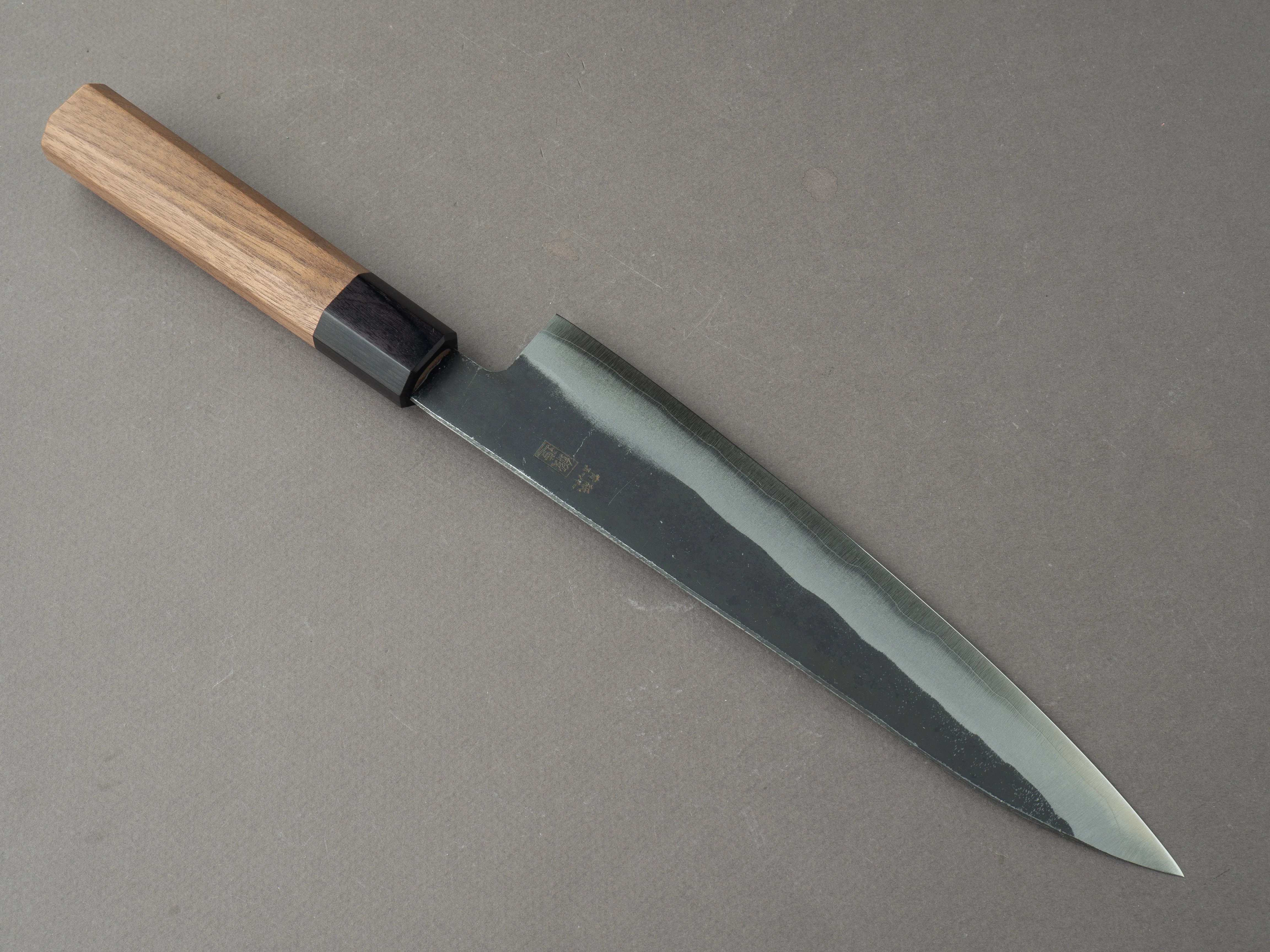 Hitohira - Harima - Stainless Clad Blue Super - Kurouchi - 210mm Gyuto - Walnut Handle - Image 2