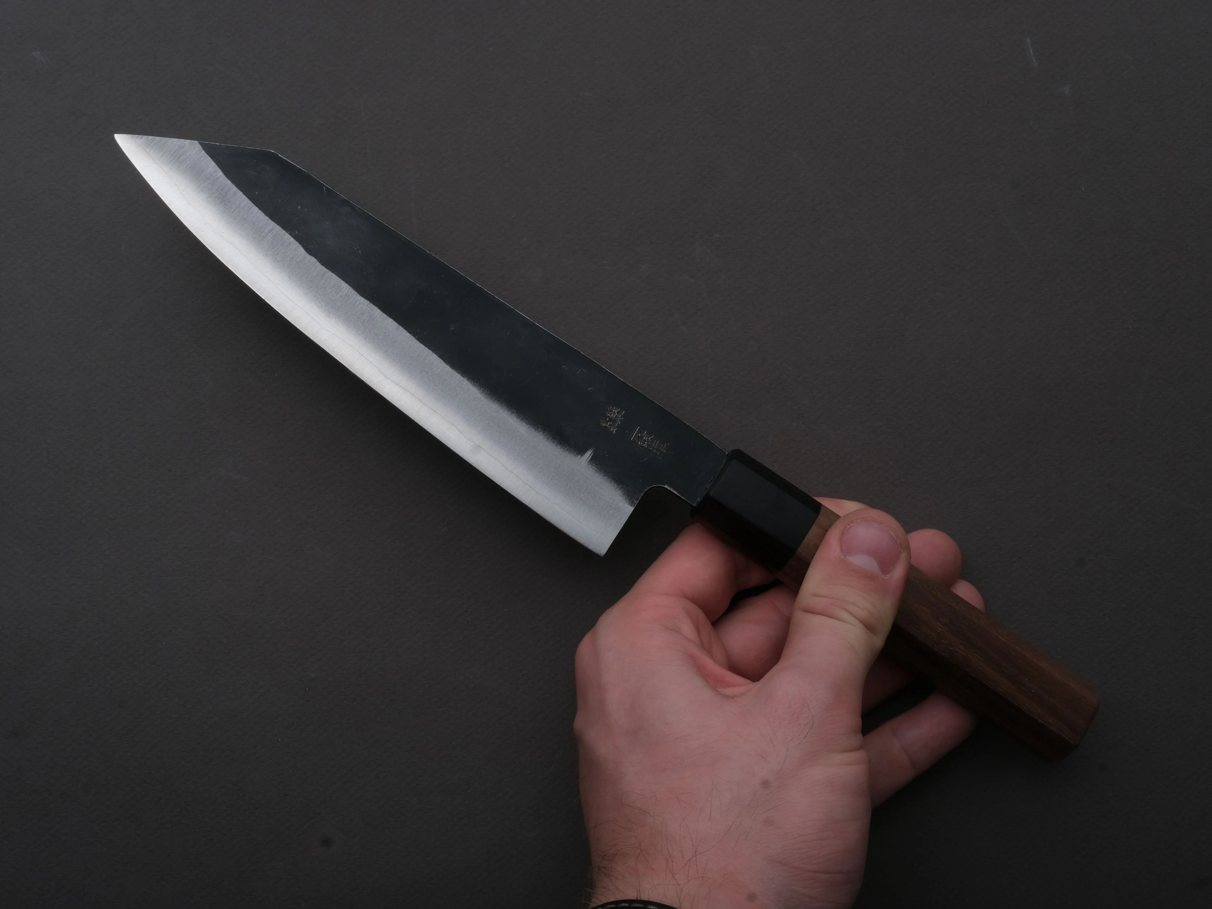 Hitohira - Harima - Blue Super Stainless Clad - Bunka - 180mm - Walnut Handle - Image 4