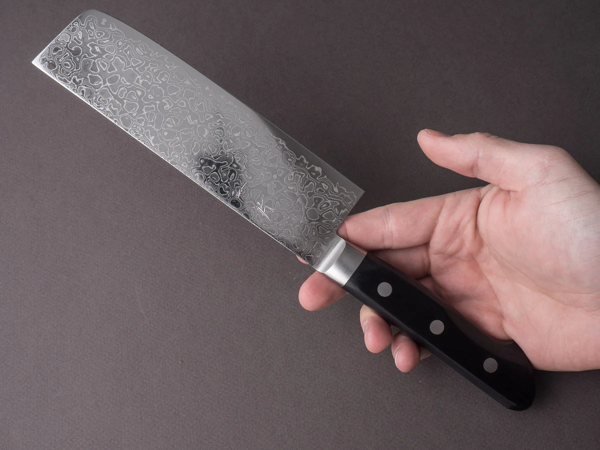 Hitohira - HG - Damascus - 165mm Nakiri - Western Handle - Image 7