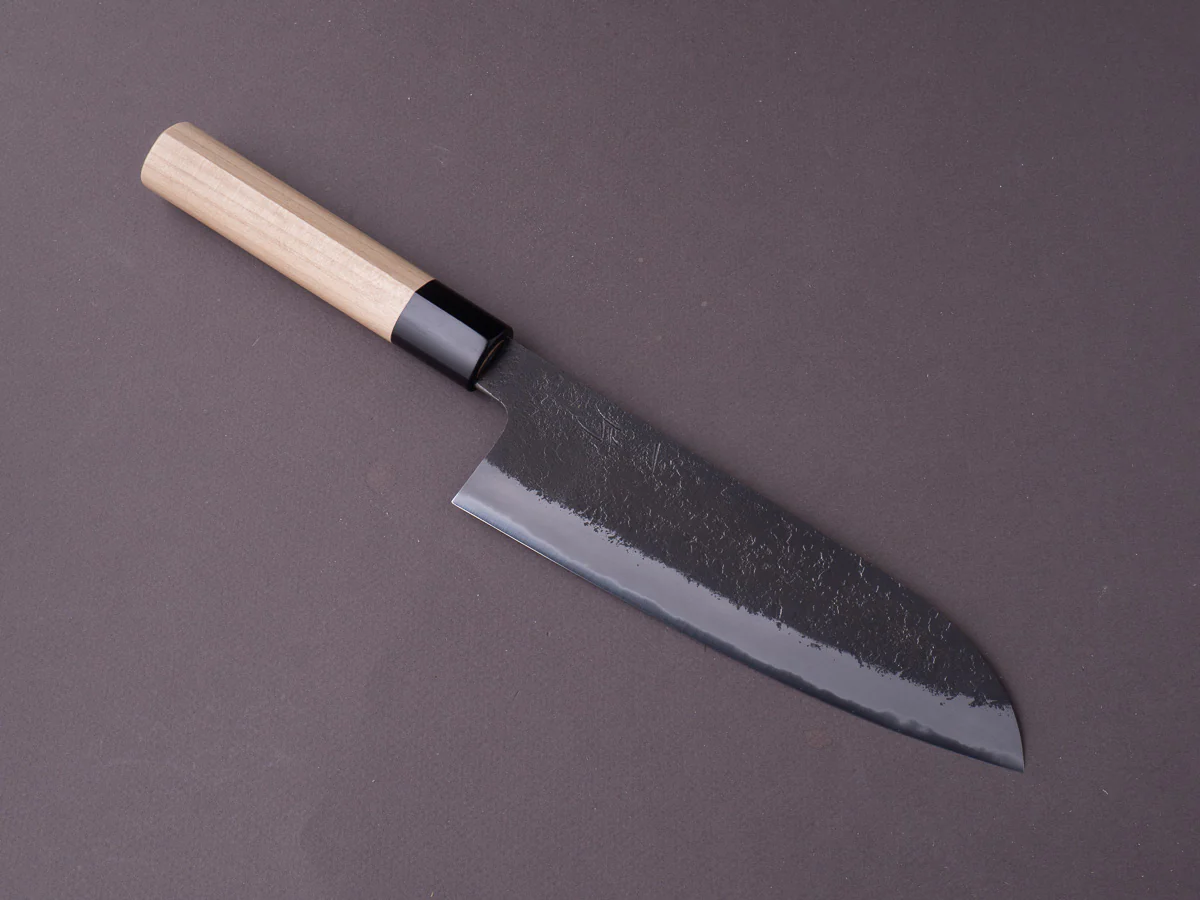 Hitohira - Hinode - White #2 Nashiji - 180mm Santoku - Ho Wood Handle (D-Shaped)