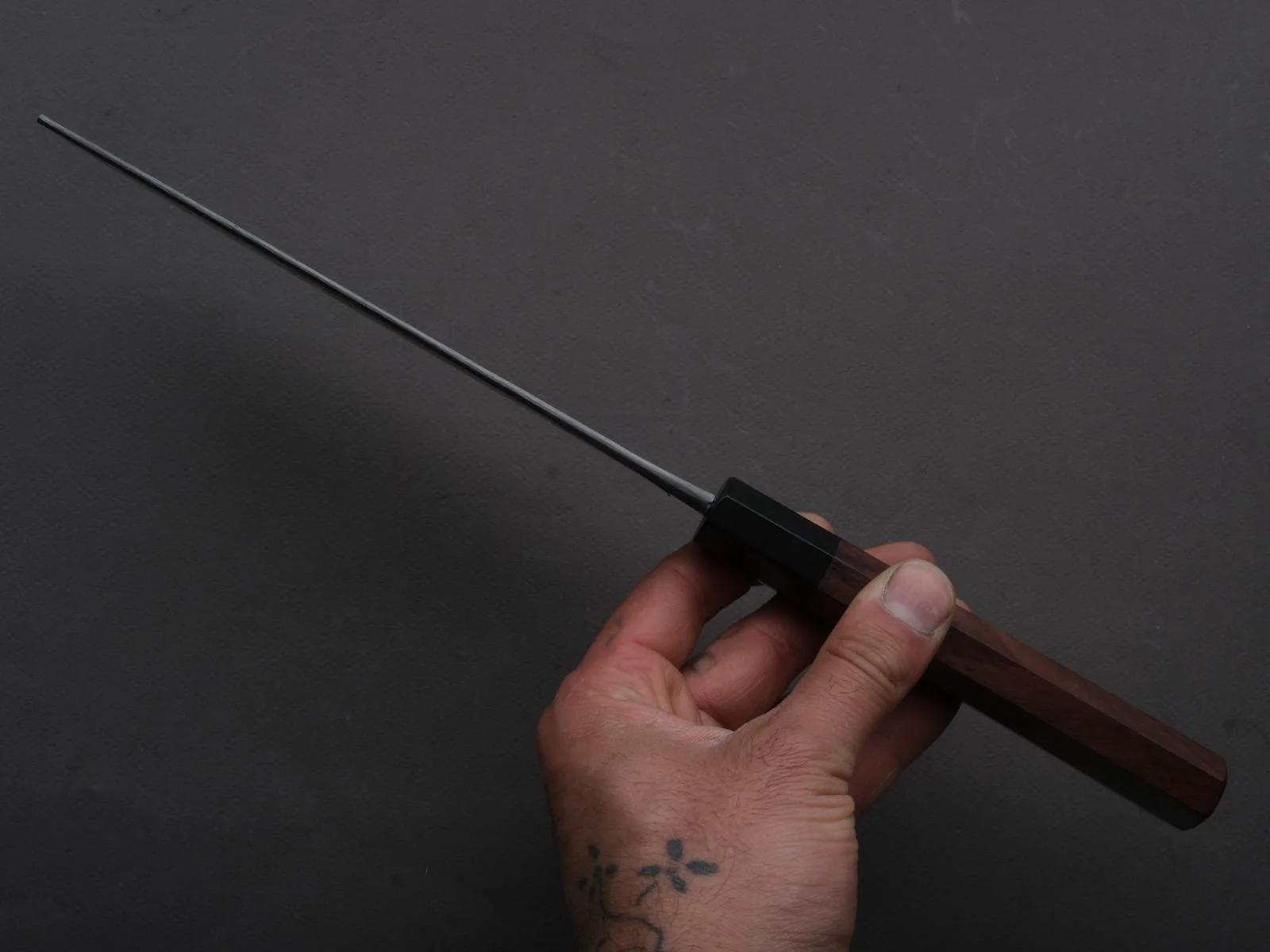 Hitohira - Hinode - White #2 - Stainless Clad - Tsuchime - Nakiri - 165mm - Taihei Rosewood Handle - Image 5