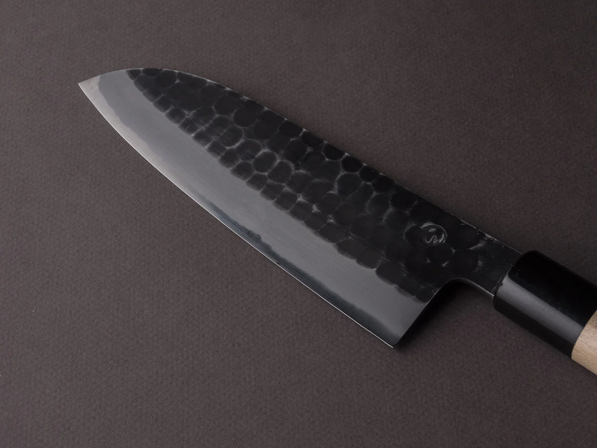 Hitohira - Hinode - White #2 Tsuchime - 165mm Santoku - Ho Wood Handle - Image 3