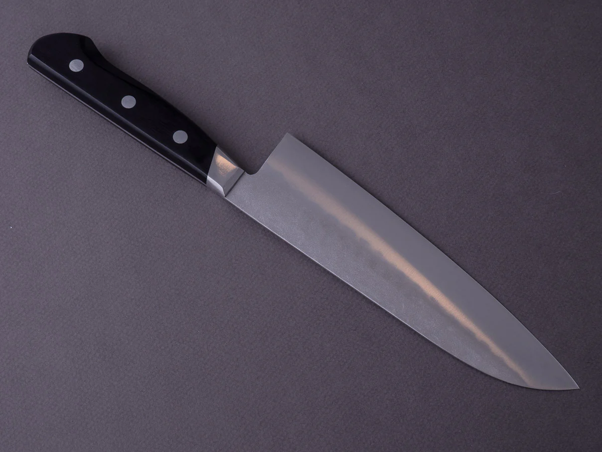Hitohira - Imojiya Kuma - Blue #2 Stainless Clad - Nashiji Tsuchime - 180mm Santoku - Western Handle - Image 2