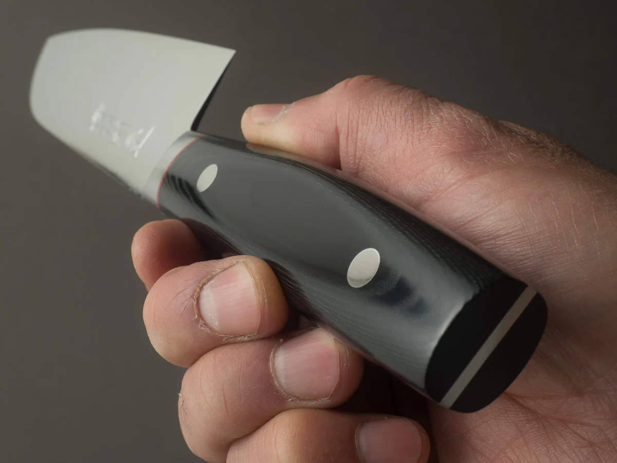 Hitohira - Imojiya KT - VG10 - Damascus - 165mm Santoku - Western Handle - Image 10