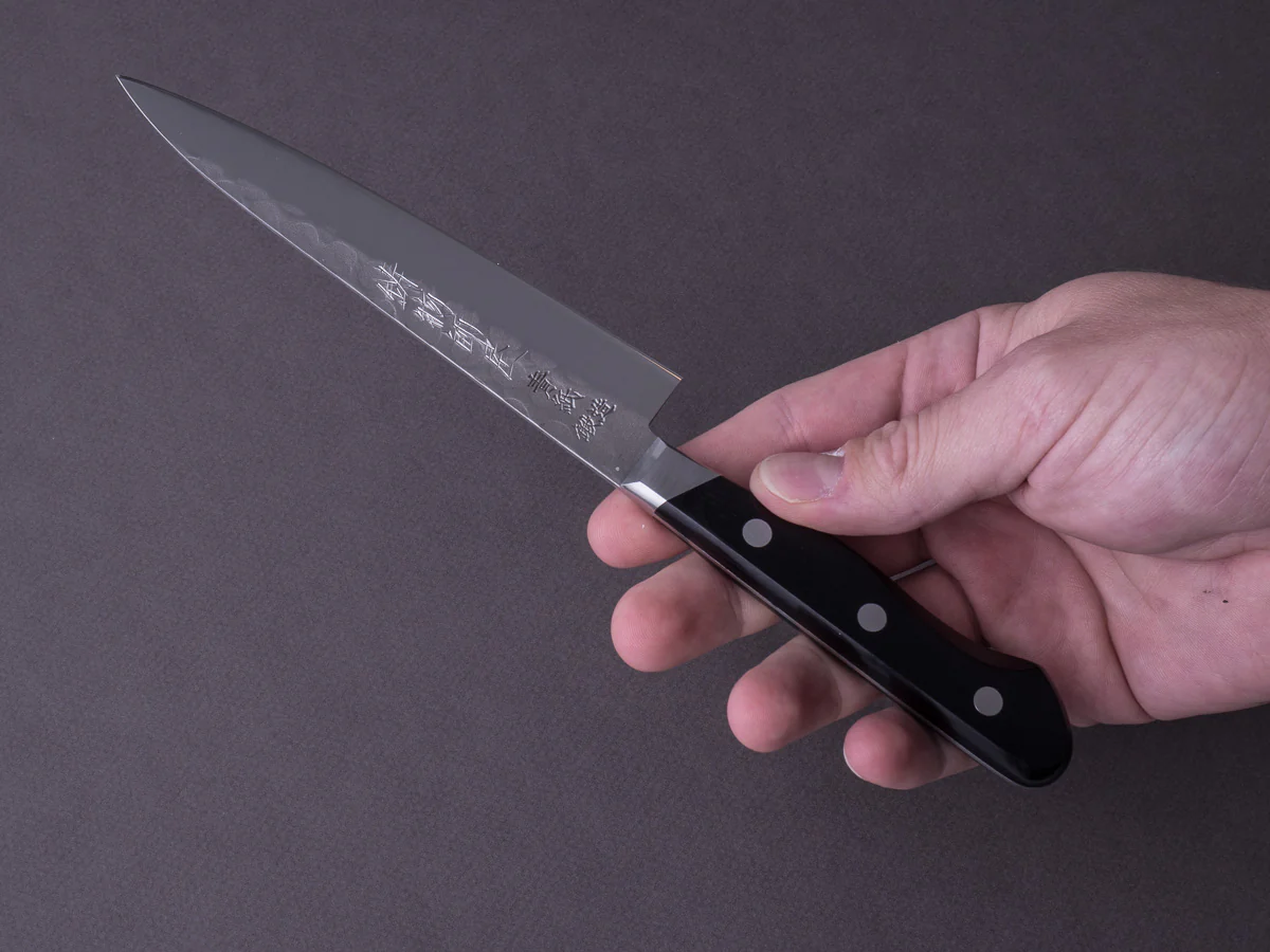 Hitohira - Imojiya Kuma - Blue #2 - Nashiji/Tsuchime - Petty - 135mm - Western Handle - Image 8