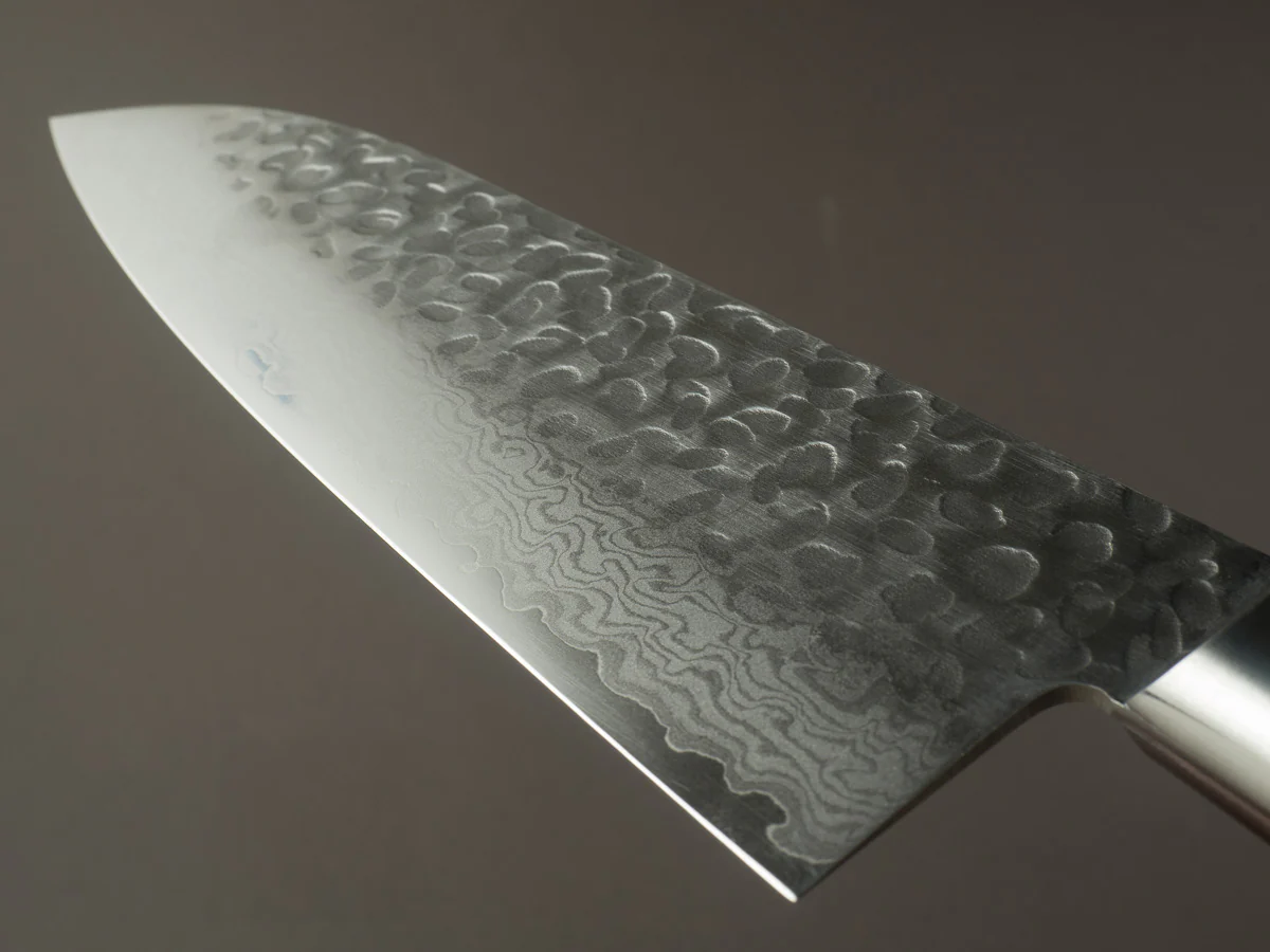 Hitohira - Imojiya ST - VG10 - Tsuchime Damascus - 170mm - Santoku - Western Handle - Image 11