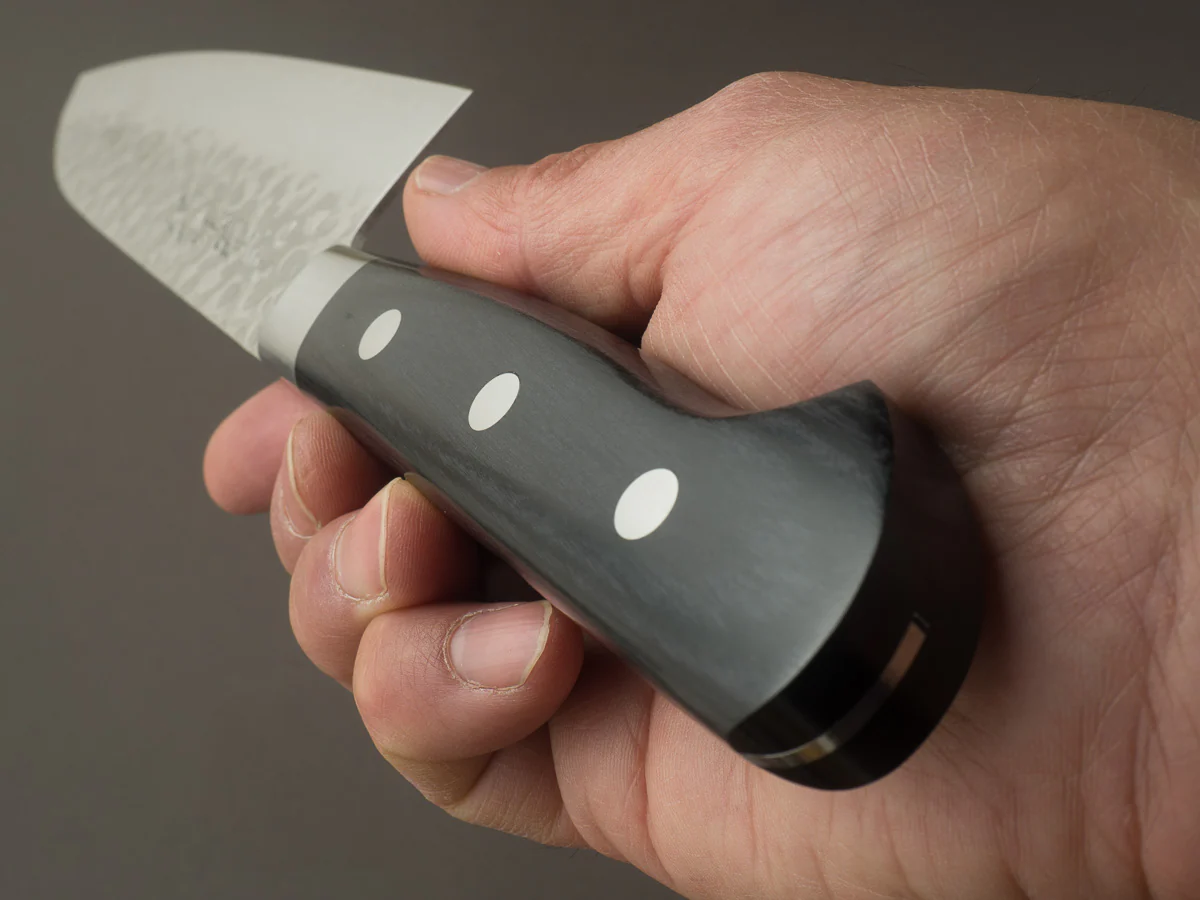 Hitohira - Imojiya ST - VG10 - Tsuchime Damascus - 170mm - Santoku - Western Handle - Image 9