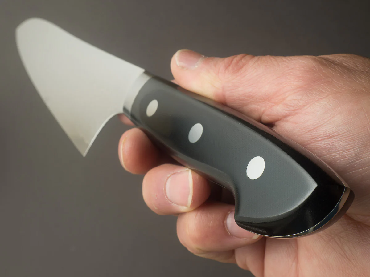 Hitohira - Imojiya TH - VG10 - Damascus - Gyuto - 240mm - Linen Micarta Western Handle - Image 8