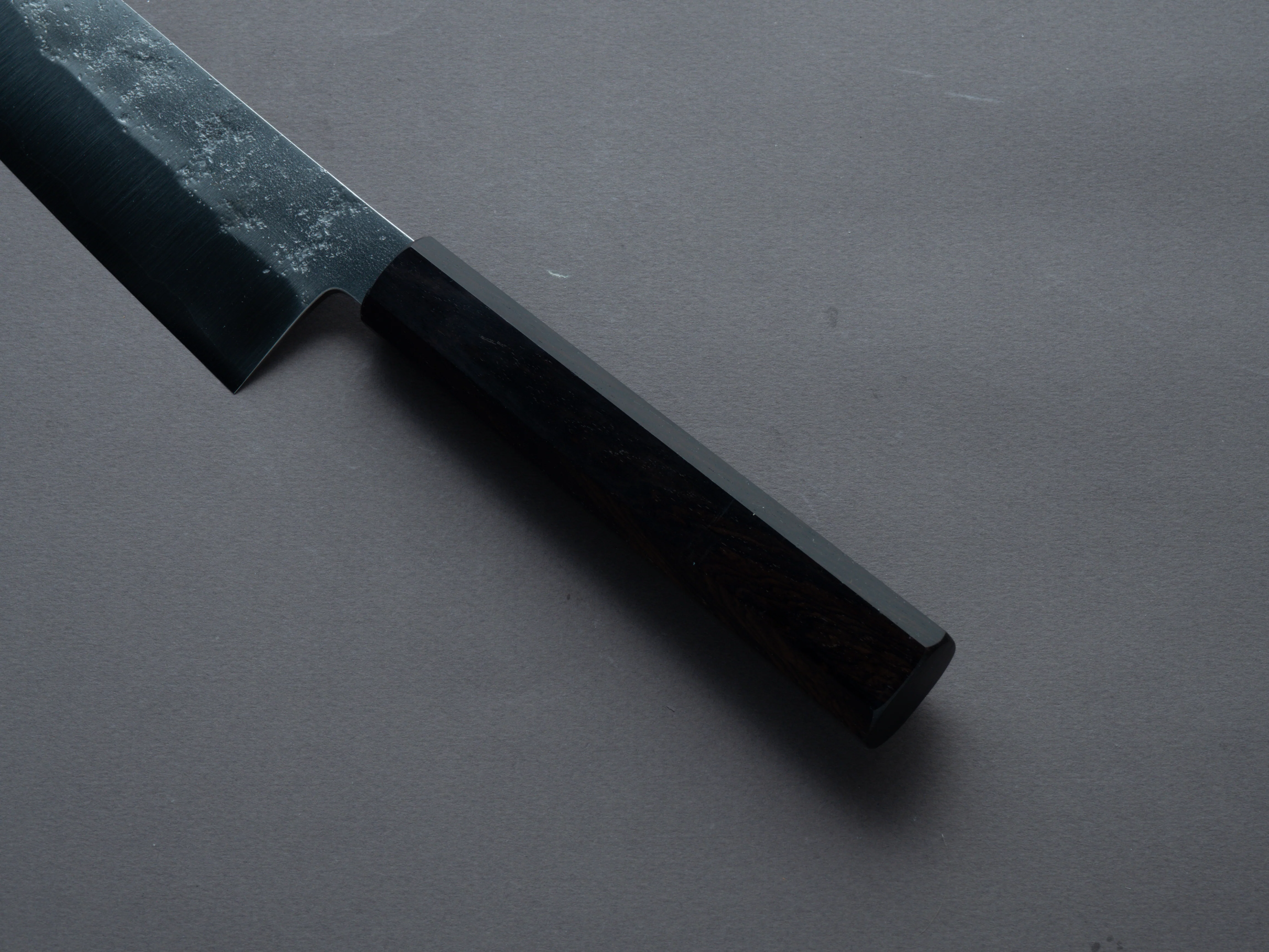 Hitohira - Imojiya TH - Silver #3 - Nashiji - 210mm - Gyuto - Mono Ebony Handle - Image 5