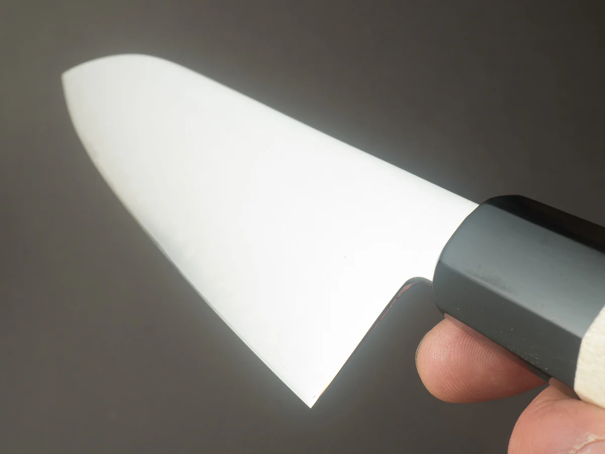 Hitohira - Imojiya TH - Super Blue Stainless Clad - Santoku - 180mm - Ho Wood Handle - Image 10
