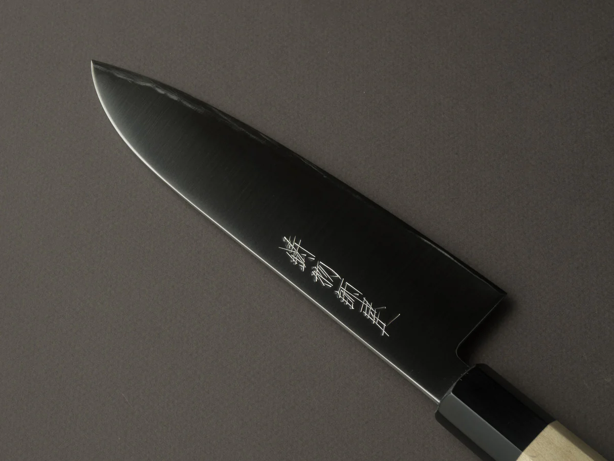 Hitohira - Imojiya TH - Super Blue Stainless Clad - Santoku - 180mm - Ho Wood Handle - Image 2