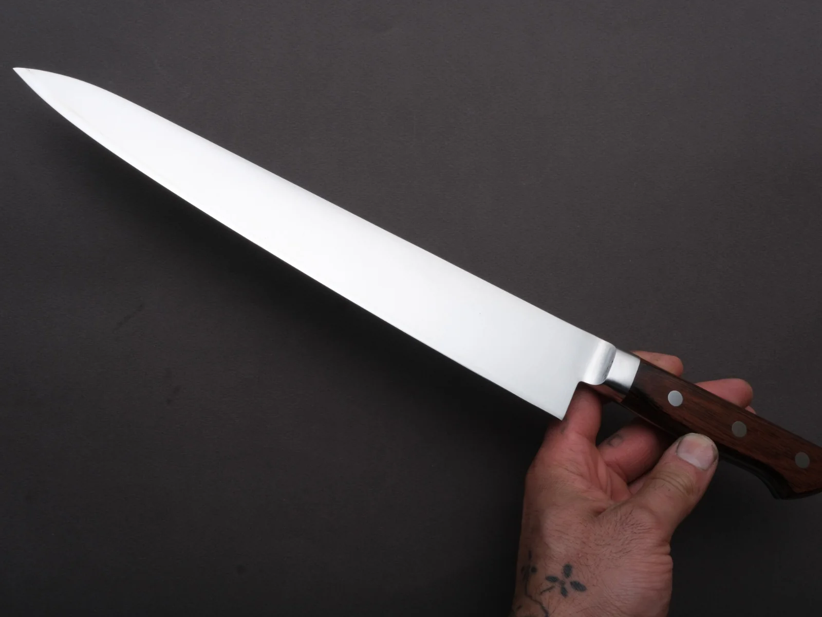 Hitohira - KH - Stainless - Sujihiki - 270mm - Imitation Mahogany Handle - Image 4