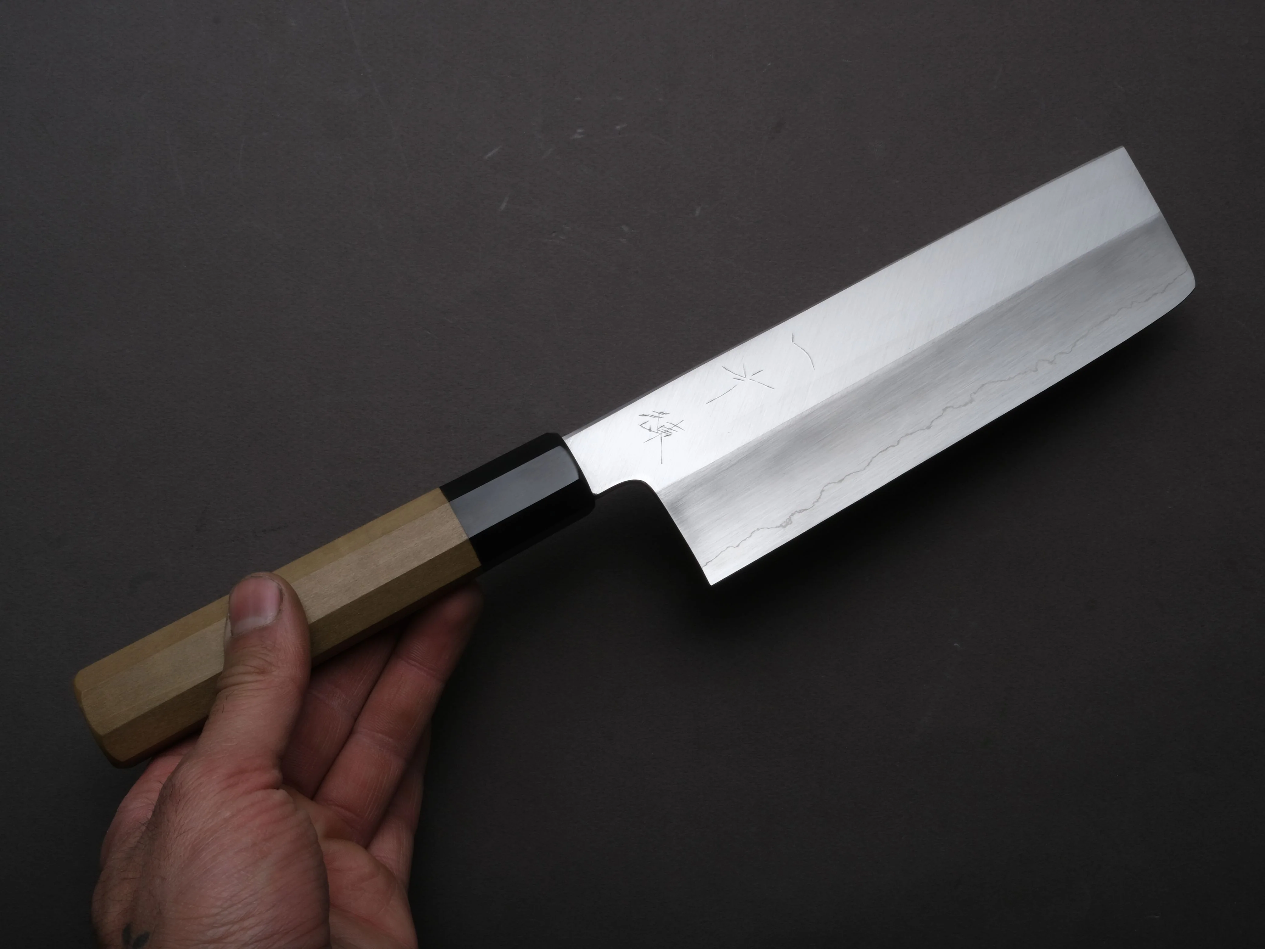 Hitohira - Kikuchiyo x Ren - Silver #3 - Nakiri - 180mm - Ho Wood Handle - Image 3