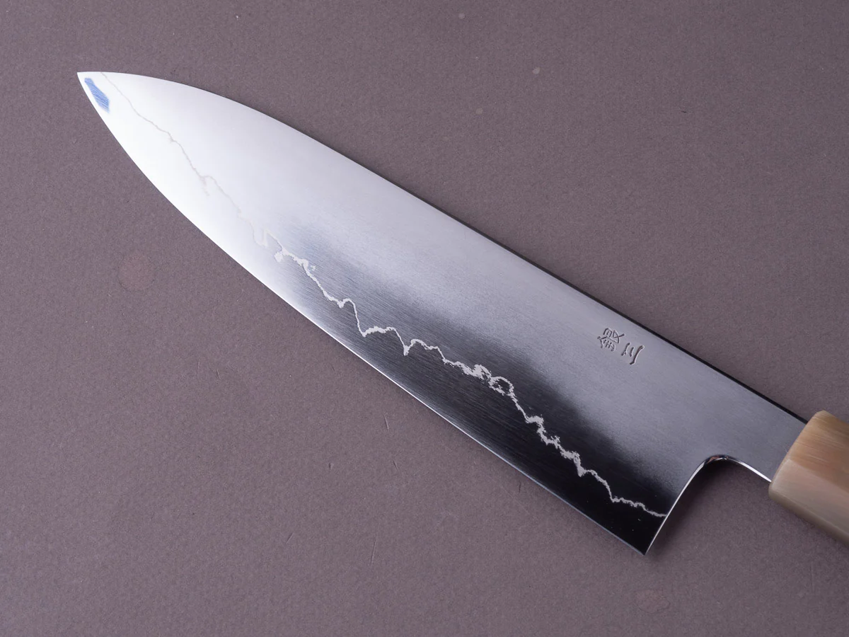 Hitohira - Kikuchiyo x Izo - Silver #3 - 210mm Gyuto - Yakusugi Cedar Handle - Image 4