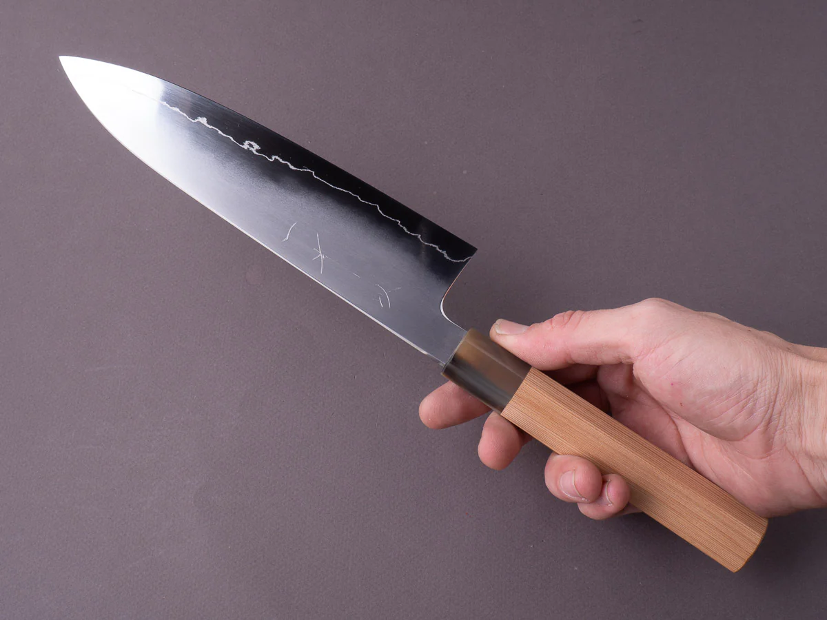 Hitohira - Kikuchiyo x Izo - Silver #3 - 210mm Gyuto - Yakusugi Cedar Handle - Image 7
