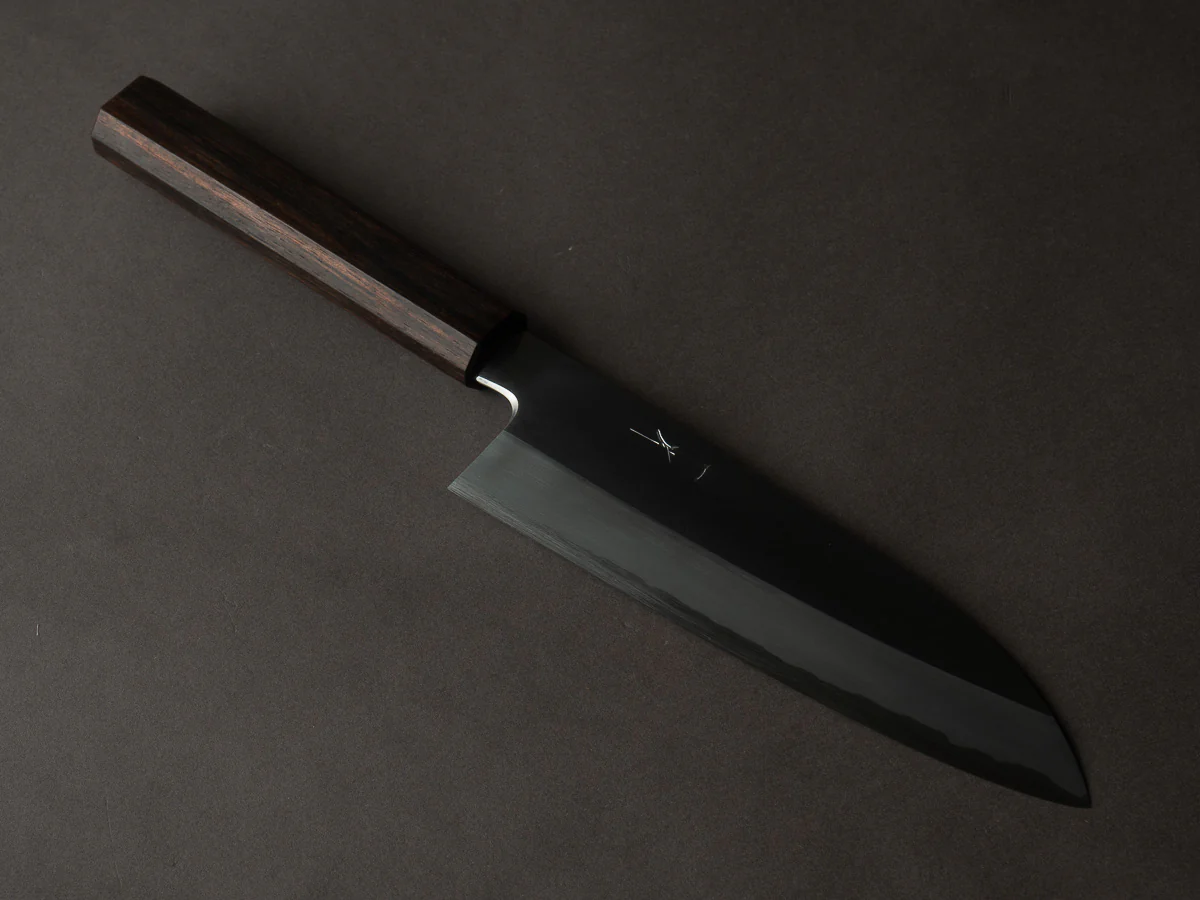 Hitohira - Kikuchiyo x Kyuzo - White #2 - Migaki - 180mm - Santoku - Mono Makassar Ebony