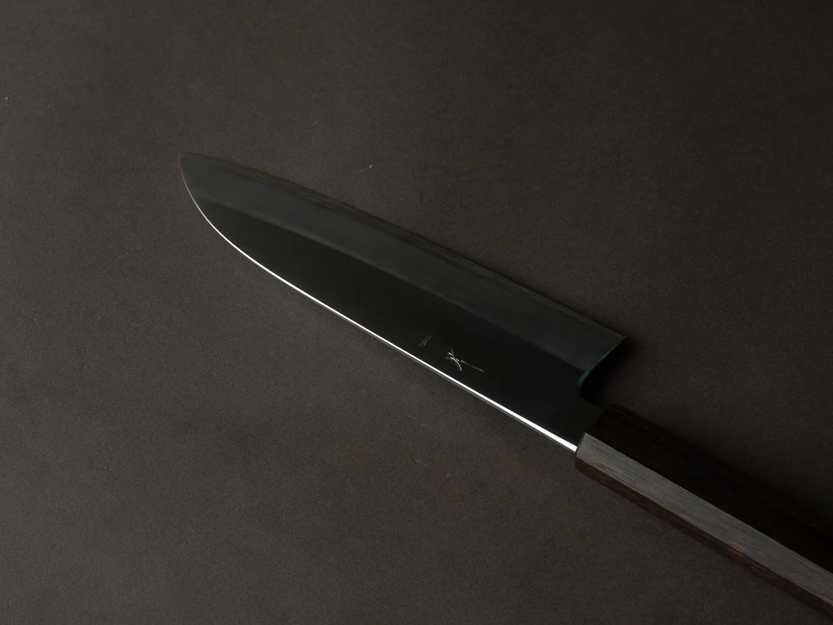 Hitohira - Kikuchiyo x Kyuzo - White #2 - Migaki - 180mm - Santoku - Mono Makassar Ebony - Image 2