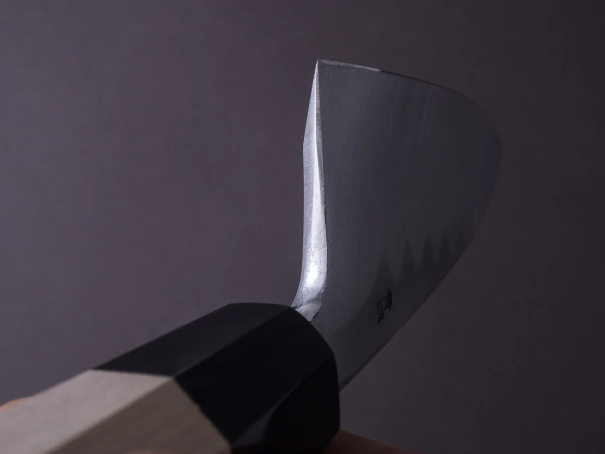 Hitohira - Kikuchiyo x Manzo - Blue #2 - 195mm Deba - Ho Wood Handle - Saya - Image 12