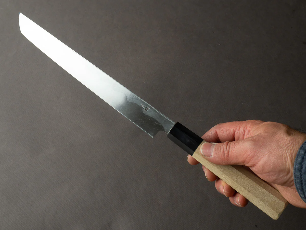 Hitohira - Kikuchiyo x Manzo - Blue #2 - 240mm Sakimaru Takobiki - Saya - Image 6