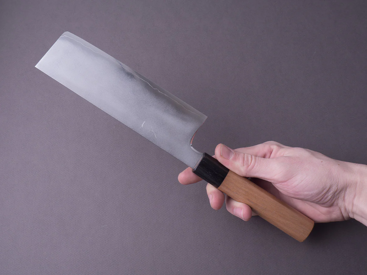 Hitohira - Kikuchiyo x Yohei - Ginsan Kasumi - 180mm Nakiri - Cherry Wood Handle - Image 10