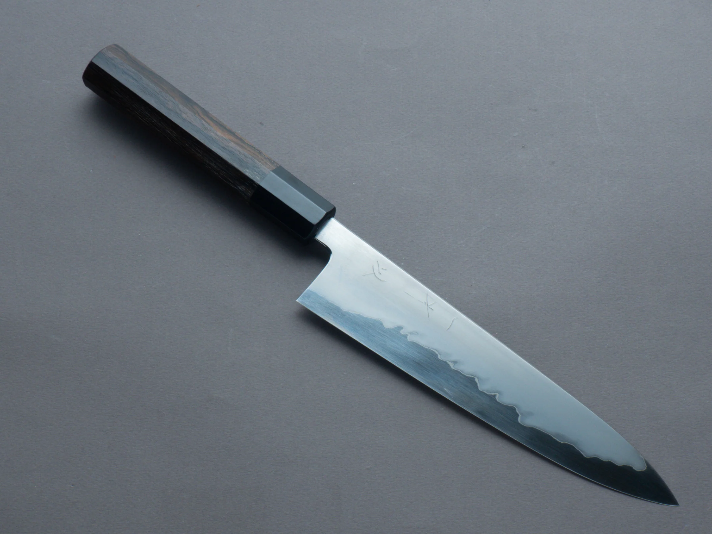 Hitohira - Tanaka x Izo - Blue #1 - Stainless Clad - Gyuto - 210mm - Ziricote Handle