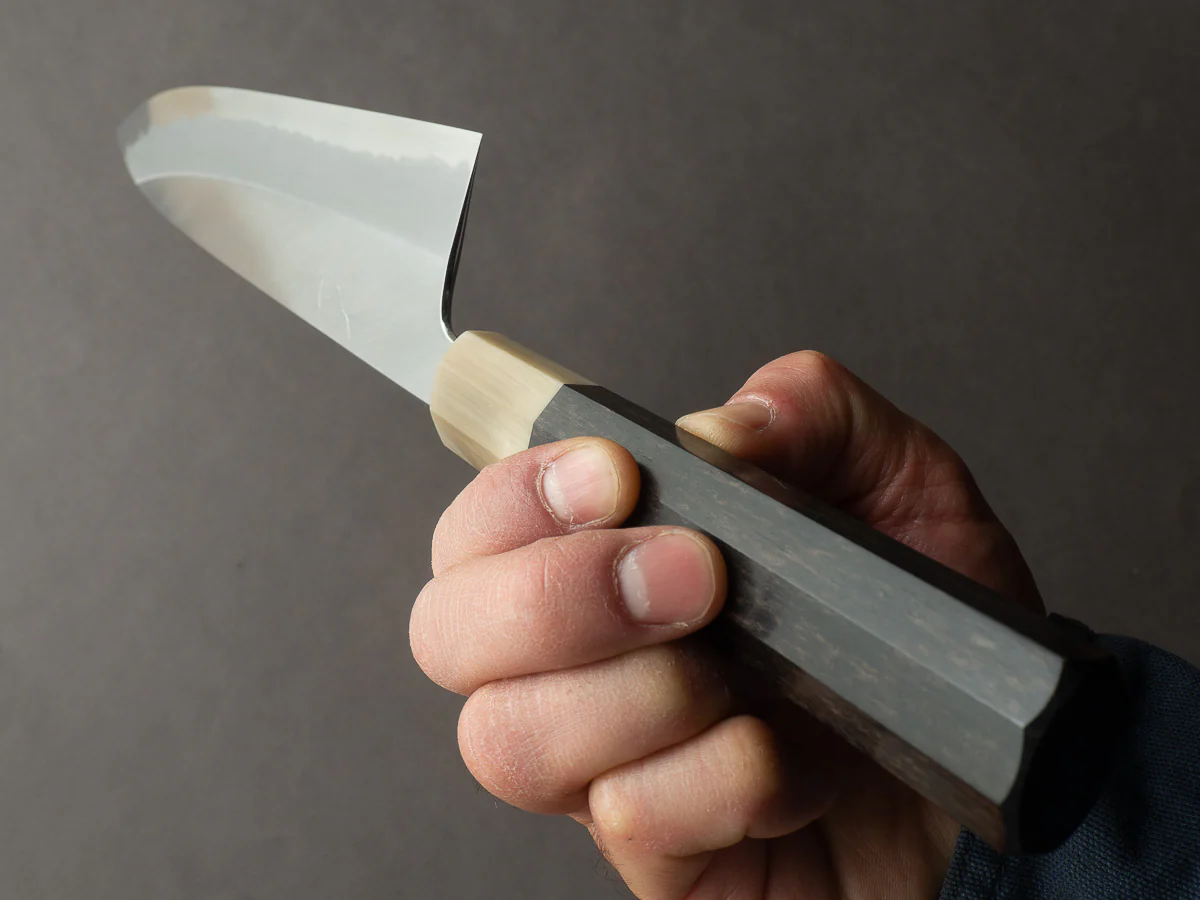 Hitohira - Tanaka x Kyuzo - Blue #1 Migaki - Gyuto 240mm - Ebony Handle - Extra Height - Image 9