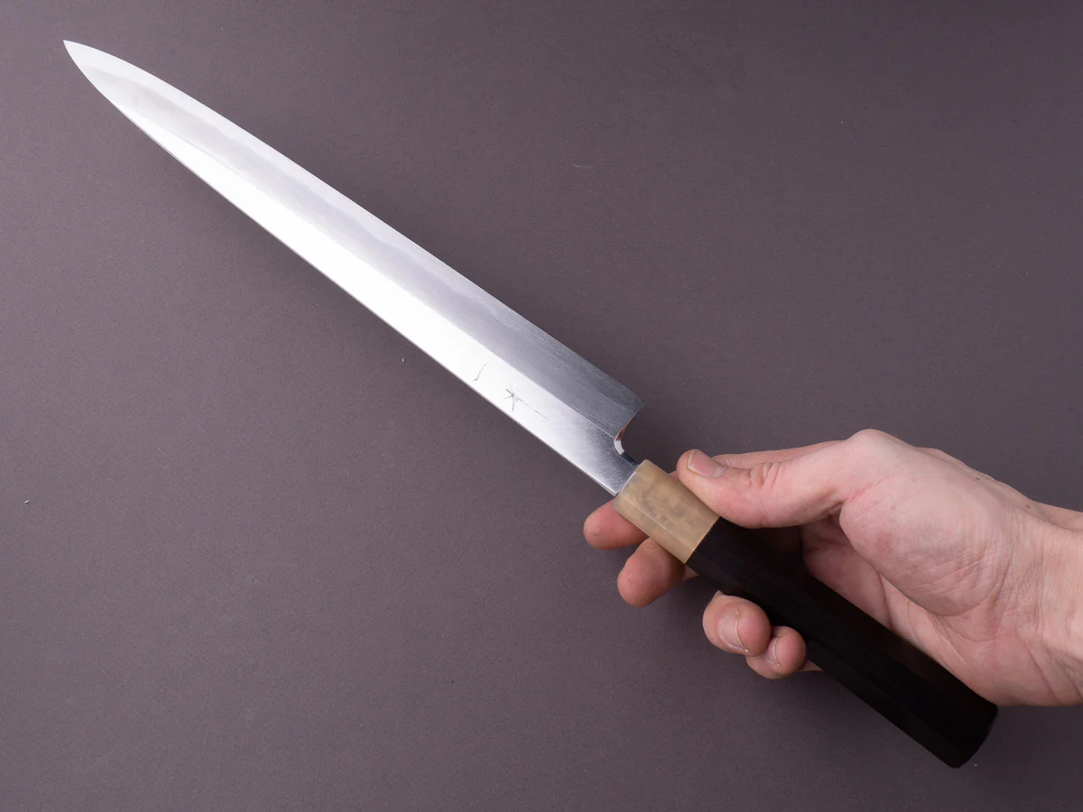 Hitohira - Tanaka x Manzo - White #2 - 300mm Yanagiba - Ebony Handle - Image 8