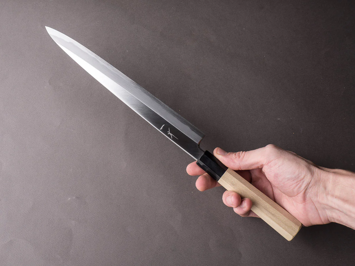 Hitohira - Tanaka x Mosuke - Blue #1 - 270mm Yanagiba - Ho Wood Handle - Image 8
