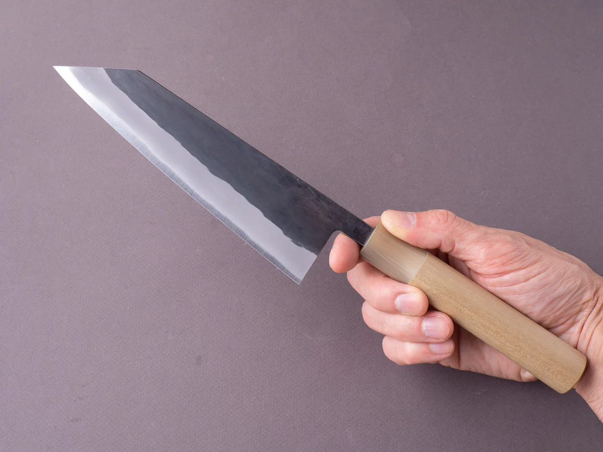 Hitohira - TD - Blue #2 - Stainless Clad - Kurouchi - Bunka - 170mm - Magnolia D-Shaped Handle - Image 3