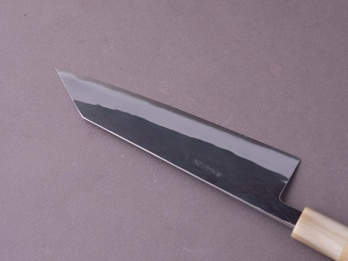Hitohira - TD - Blue #2 - Stainless Clad - Kurouchi - Bunka - 170mm - Magnolia D-Shaped Handle - Image 9