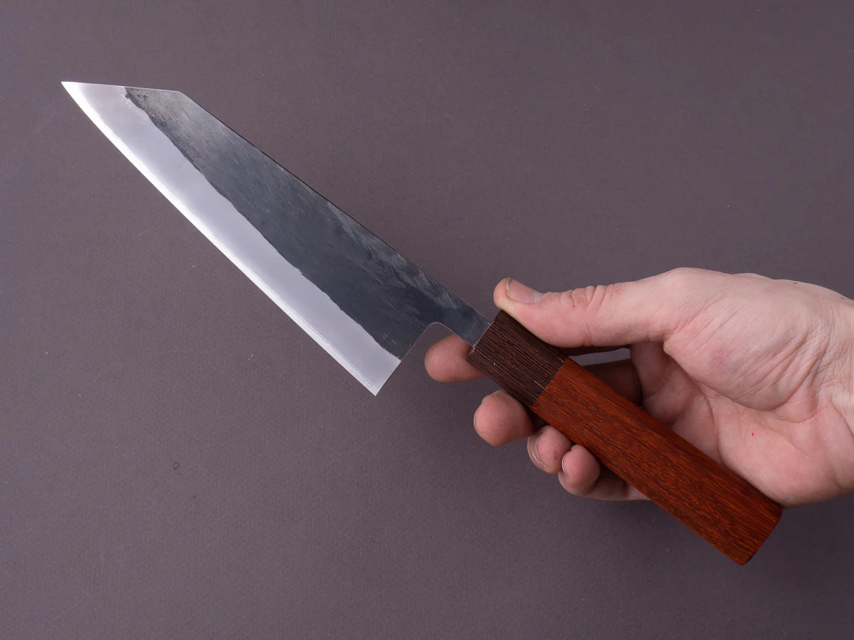 Hitohira - TD - Blue #2 - Stainless Clad - Kurouchi - Bunka - 165mm - Padauk Handle - Image 7