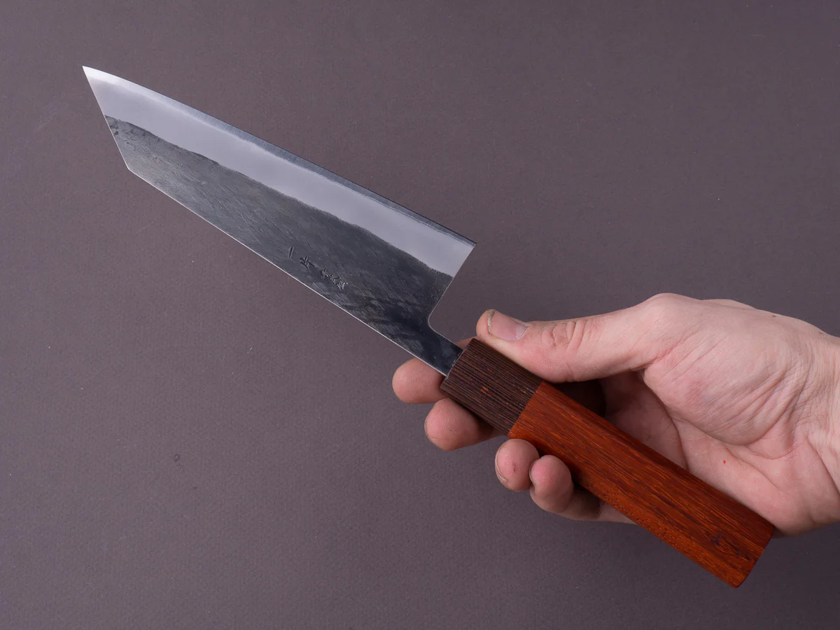Hitohira - TD - Blue #2 - Stainless Clad - Kurouchi - Bunka - 165mm - Padauk Handle - Image 8