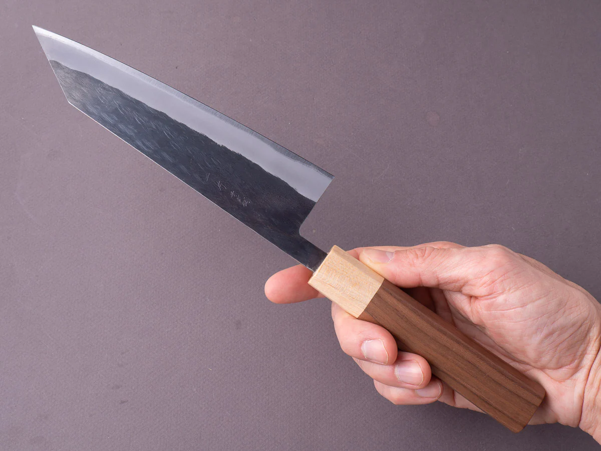 Hitohira - TD - Blue #2 - Stainless Clad - Kurouchi - Bunka - 170mm - Walnut Handle - Image 7