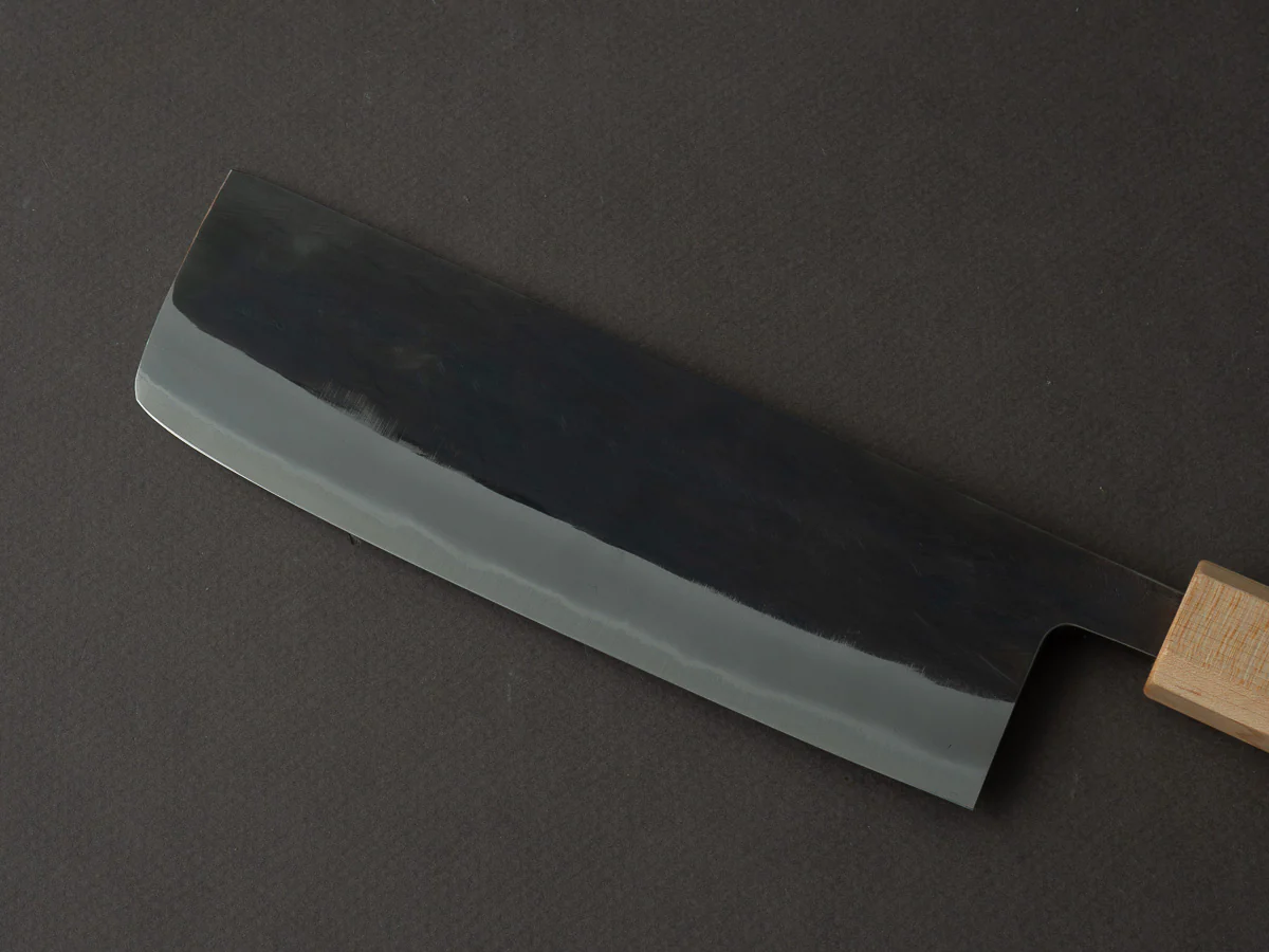 Hitohira - TD - Blue #2 - Stainless Clad - Kurouchi - Nakiri - 165mm - Walnut Handle - Image 10