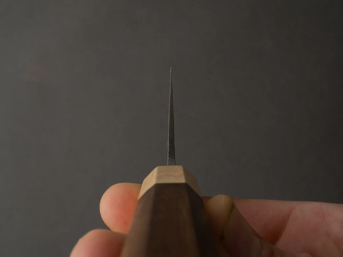 Hitohira - TD - Blue #2 - Stainless Clad - Kurouchi - Nakiri - 165mm - Walnut Handle - Image 6