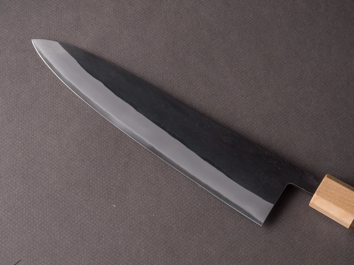 Hitohira - TD - Blue #2 - Stainless Clad - Kurouchi - Gyuto - 210mm - Walnut Handle - Image 5