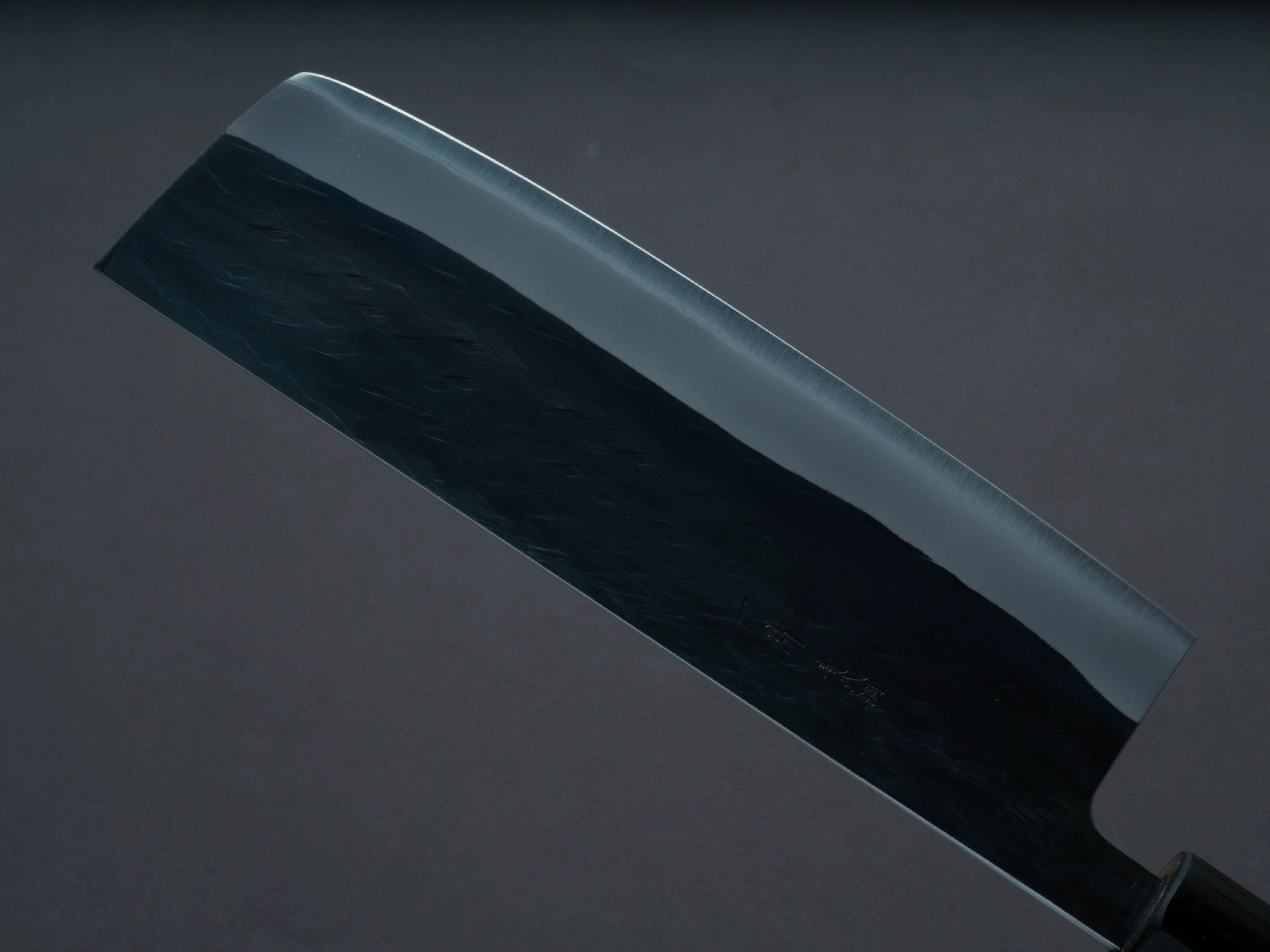 Hitohira - TD - Blue #2 - Stainless Clad - Kurouchi - Nakiri - 165mm - Magnolia Handle (D-Shape) - Image 4