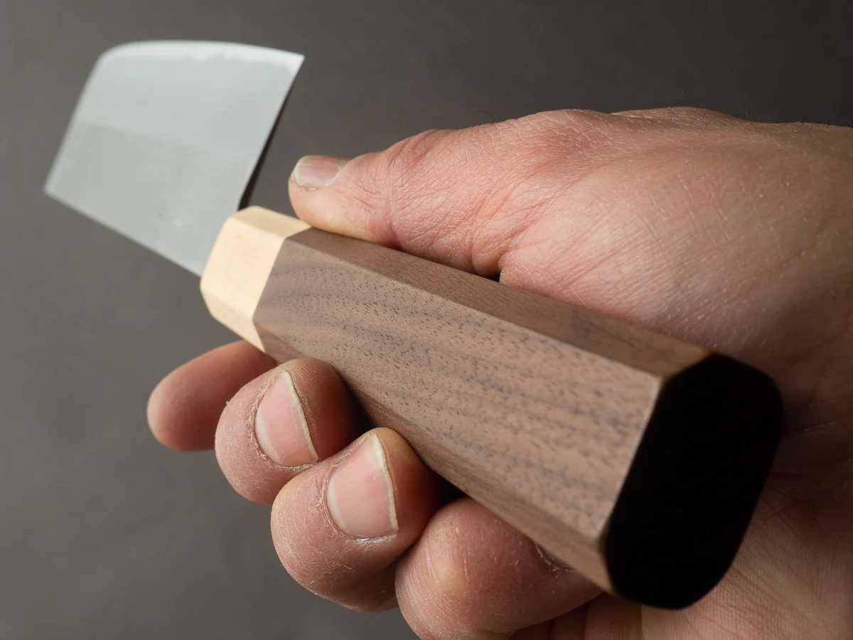 Hitohira - TD - Blue #2 - Stainless Clad - Migaki - Nakiri - 165mm - Walnut Handle - Image 9