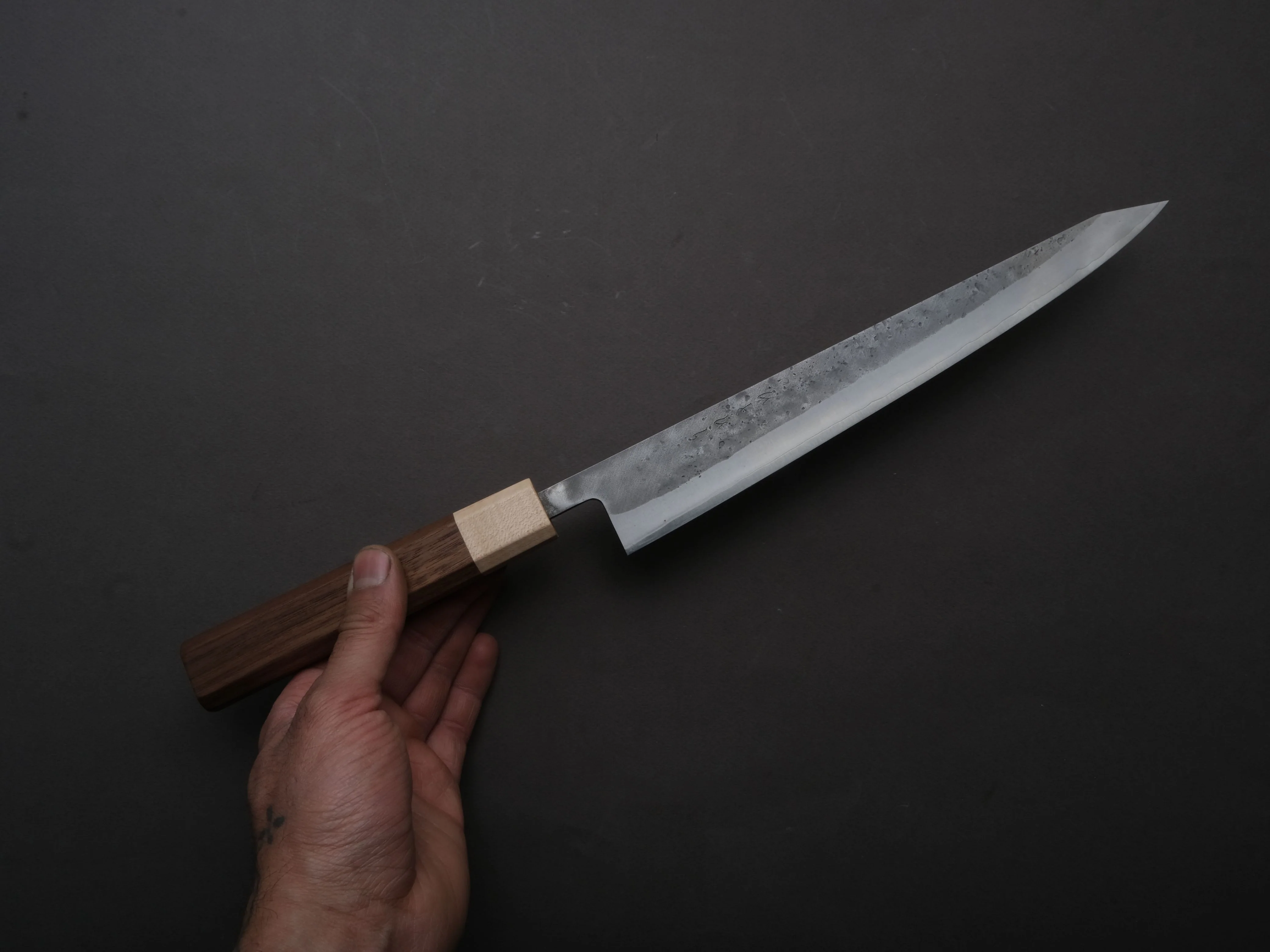 Hitohira - TD - SLD - Nashiji - Sujihiki - 240mm - Walnut Handle - Image 3