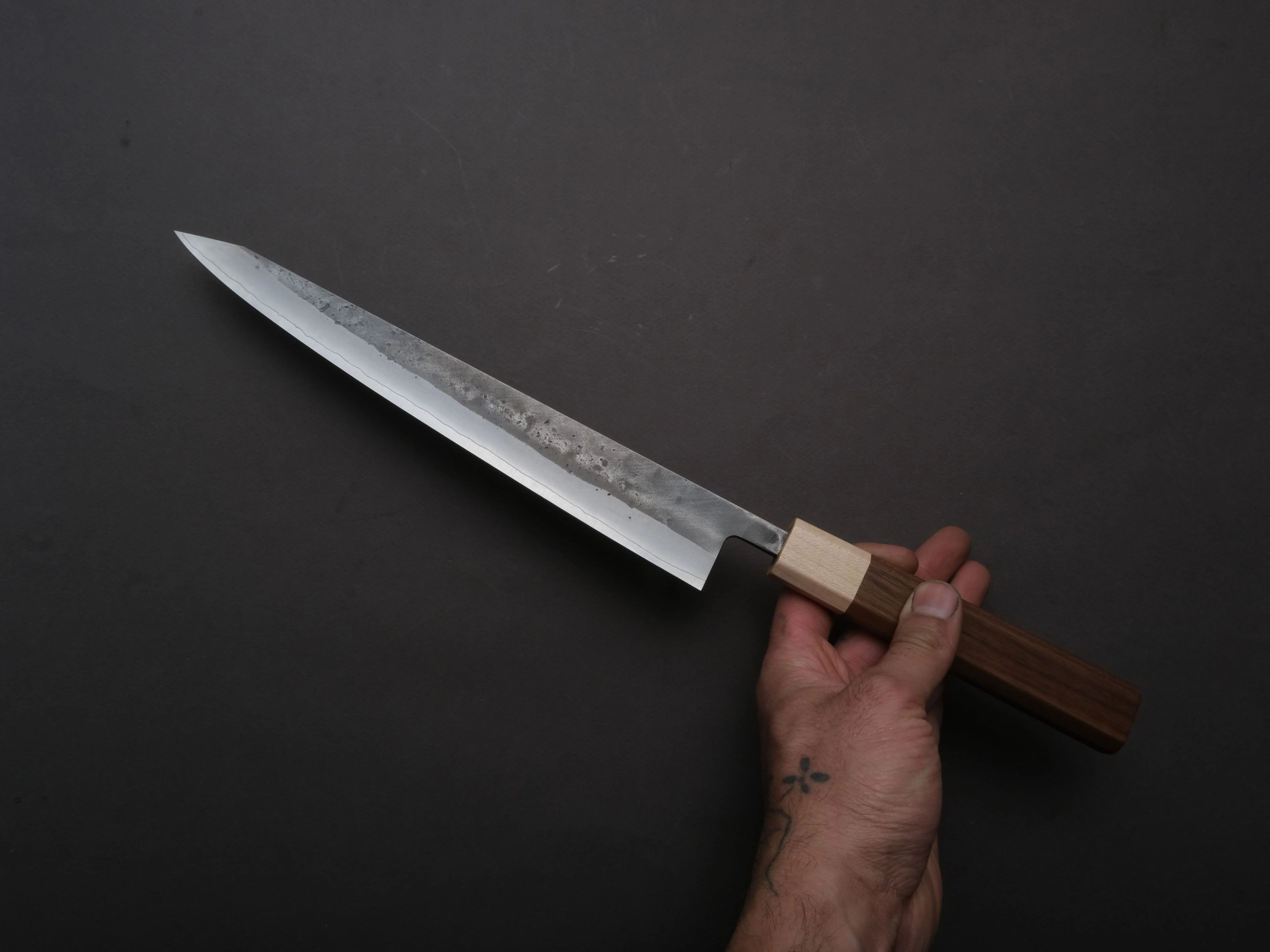 Hitohira - TD - SLD - Nashiji - Sujihiki - 240mm - Walnut Handle - Image 4