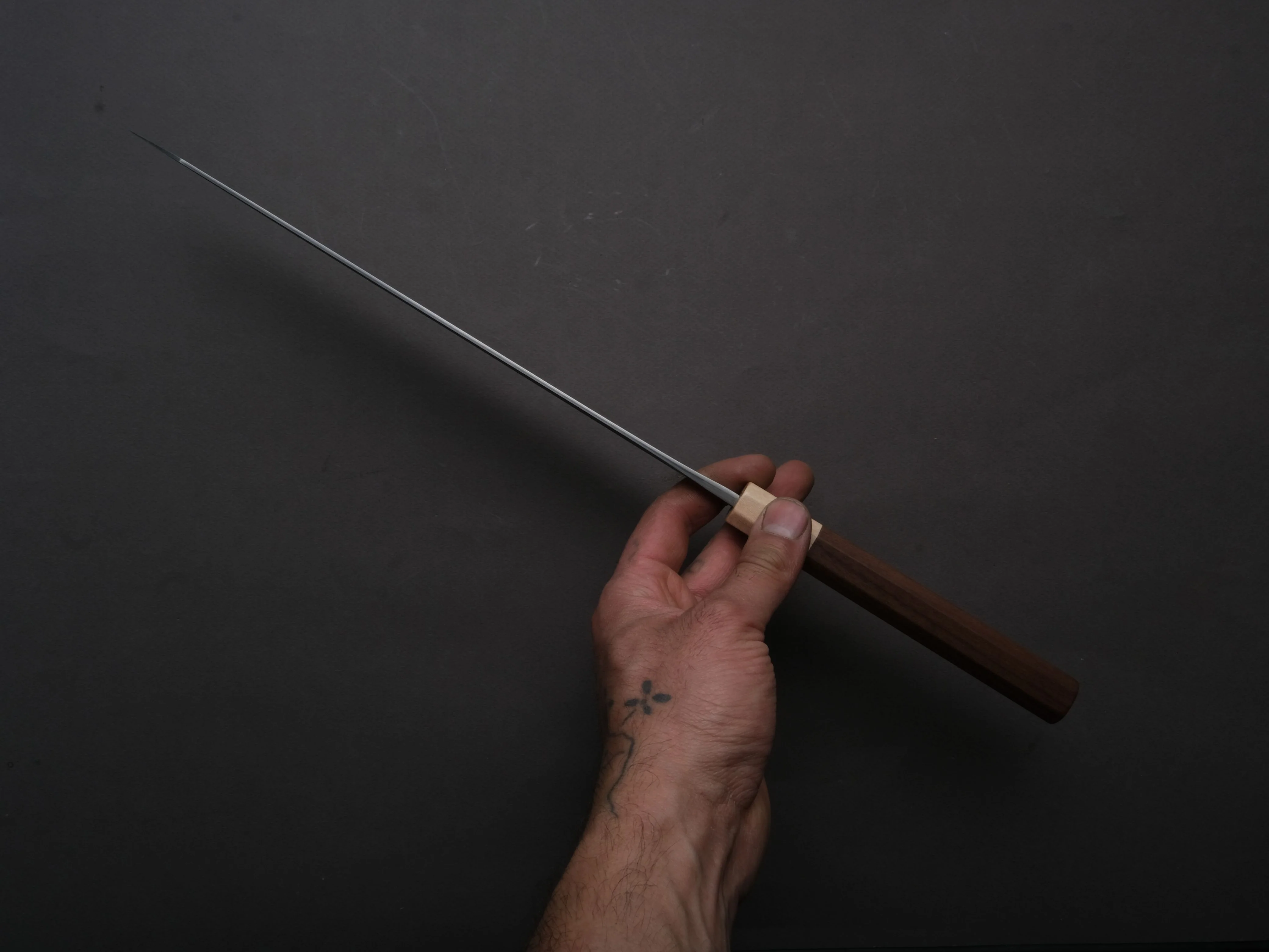 Hitohira - TD - SLD - Nashiji - Sujihiki - 240mm - Walnut Handle - Image 5