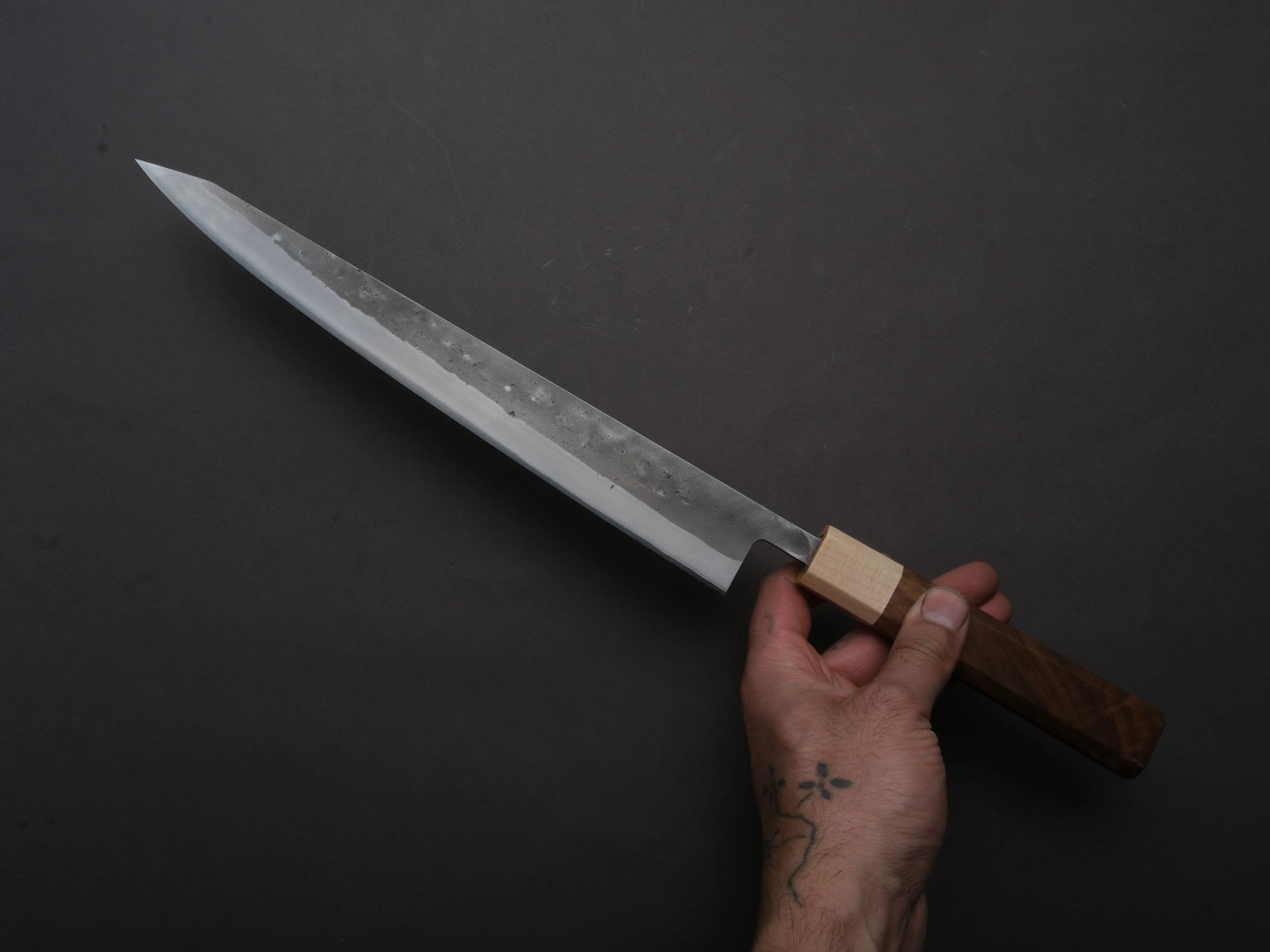 Hitohira - TD - SLD - Nashiji - Sujihiki - 270mm - Walnut Handle - Image 4